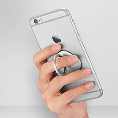 Universal Mobile Phone Finger Ring Stand Holder R02 for Oppo Reno6 Z 5G Silver
