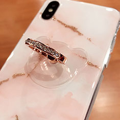 Universal Mobile Phone Finger Ring Stand Holder S15 for Huawei Nova 8 SE 5G Rose Gold