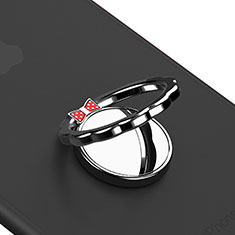 Universal Mobile Phone Magnetic Finger Ring Stand Holder S11 for Oppo Reno6 Z 5G Black