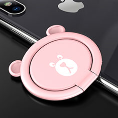 Universal Mobile Phone Magnetic Finger Ring Stand Holder S14 for Samsung Galaxy S23 5G Pink