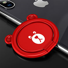 Universal Mobile Phone Magnetic Finger Ring Stand Holder S14 for Alcatel 3 Red