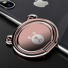 Universal Mobile Phone Magnetic Finger Ring Stand Holder S14 for Samsung Galaxy S23 5G Rose Gold