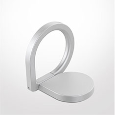 Universal Mobile Phone Magnetic Finger Ring Stand Holder Z08 for Samsung Galaxy S23 Plus 5G Silver