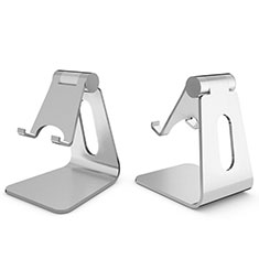 Universal Mobile Phone Stand Smartphone Holder for Desk T06 for Motorola Moto One Zoom Silver