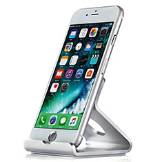 Universal Mobile Phone Stand Smartphone Holder T12 for Oppo Reno7 SE 5G Silver