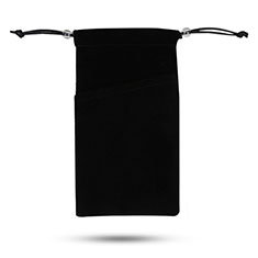 Universal Sleeve Velvet Bag Slip Case Tow Pocket for Oppo A2m 5G Black