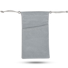 Universal Sleeve Velvet Bag Slip Pouch Tow Pocket for Motorola Moto One Zoom Gray