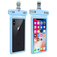 Universal Waterproof Cover Dry Bag Underwater Pouch W09 for Apple iPhone 13 Pro Blue