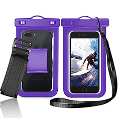 Universal Waterproof Hull Dry Bag Underwater Case W05 for Samsung Galaxy M51 Purple