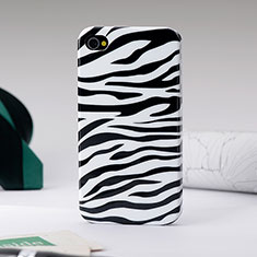 Zebra Plastic Hard Rigid Case Cover for Apple iPhone 4S Black