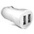 2.4A Car Charger Adapter Dual USB Twin Port Cigarette Lighter USB Charger Universal Fast Charging White