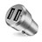 3.4A Car Charger Adapter Dual USB Twin Port Cigarette Lighter USB Charger Universal Fast Charging U02 Silver