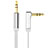 3.5mm Male to Male Stereo Aux Auxiliary Audio Extension Cable A02 White
