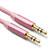 3.5mm Male to Male Stereo Aux Auxiliary Audio Extension Cable A04 Pink