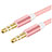 3.5mm Male to Male Stereo Aux Auxiliary Audio Extension Cable A06 Pink