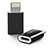 Android Micro USB to Lightning USB Cable Adapter H01 for Apple iPhone 11 Black