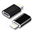 Android Micro USB to Lightning USB Cable Adapter H01 for Apple iPhone X Black