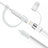 Cap Holder Cover Nib Cover with Lightning Cable Adapter Tether Kits Anti-Lost P01 for Apple Pencil White