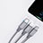 Charger Lightning USB Data Cable Charging Cord and Android Micro USB Type-C 3.5A H01 Dark Gray