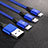 Charger Lightning USB Data Cable Charging Cord and Android Micro USB Type-C ML01 Blue