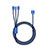 Charger Lightning USB Data Cable Charging Cord and Android Micro USB Type-C ML02 Blue