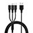 Charger Lightning USB Data Cable Charging Cord and Android Micro USB Type-C ML08 Black