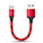 Charger Micro USB Data Cable Charging Cord Android Universal 25cm S02 Red