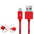 Charger Micro USB Data Cable Charging Cord Android Universal A03 Red