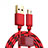 Charger Micro USB Data Cable Charging Cord Android Universal A14 Red