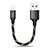 Charger USB Data Cable Charging Cord 25cm S03 for Apple iPad 10.2 (2020) Black