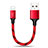 Charger USB Data Cable Charging Cord 25cm S03 for Apple iPad 10.2 (2020) Red