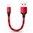 Charger USB Data Cable Charging Cord 25cm S03 for Apple iPhone 5S Red