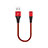 Charger USB Data Cable Charging Cord 30cm D16 for Apple iPad 2 Red