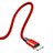 Charger USB Data Cable Charging Cord D03 for Apple iPhone 13 Red