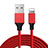 Charger USB Data Cable Charging Cord D03 for Apple iPhone Xs Max Red