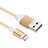 Charger USB Data Cable Charging Cord D04 for Apple iPad Air 4 10.9 (2020) Gold