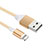 Charger USB Data Cable Charging Cord D04 for Apple iPhone 11 Pro Gold