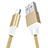Charger USB Data Cable Charging Cord D04 for Apple iPhone 13 Mini Gold