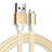 Charger USB Data Cable Charging Cord D04 for Apple iPhone 7 Gold