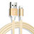 Charger USB Data Cable Charging Cord D04 for Apple iPhone Xs Max Gold