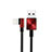 Charger USB Data Cable Charging Cord D19 for Apple iPad 10.2 (2020) Red