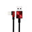 Charger USB Data Cable Charging Cord D19 for Apple iPad 2 Red