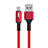 Charger USB Data Cable Charging Cord D21 for Apple iPhone 12 Red