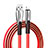 Charger USB Data Cable Charging Cord D25 for Apple iPhone 13 Pro Max Red