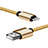 Charger USB Data Cable Charging Cord L07 for Apple iPad Air Gold