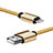 Charger USB Data Cable Charging Cord L07 for Apple iPhone 11 Pro Gold
