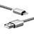 Charger USB Data Cable Charging Cord L07 for Apple iPhone 13 Mini Silver