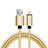 Charger USB Data Cable Charging Cord L07 for Apple iPhone Xs Max Gold