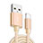 Charger USB Data Cable Charging Cord L08 for Apple iPod Touch 5 Gold