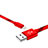 Charger USB Data Cable Charging Cord L10 for Apple iPhone 13 Red